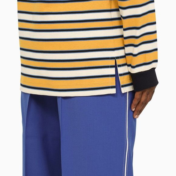 Gucci Yellow Striped Polo With Logo Label - Picture 4 of 5